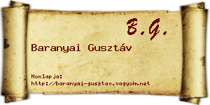 Baranyai Gusztáv névjegykártya