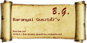 Baranyai Gusztáv névjegykártya